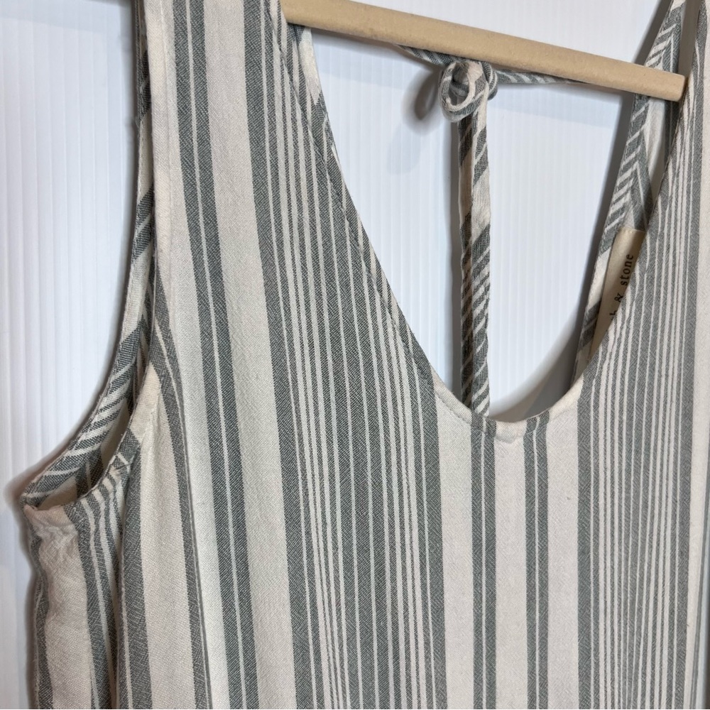 CLOTH & STONE Linen Blend Stripped Jumpsuit. Size Small - Picture 4 of 8